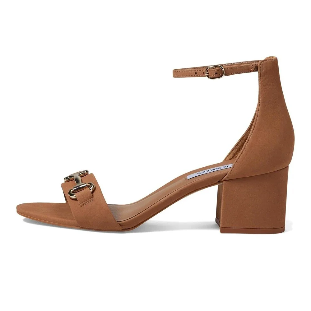 Steve Madden Irenee-B IREN17S1 Sandal Womens 6.5 Tan Nubuck Ankle Strap JOBB1366